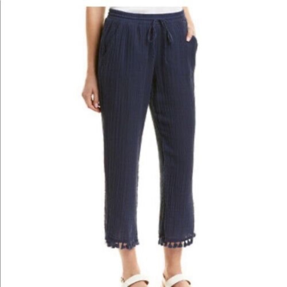 Michael Stars Tassle Trim Pompom Gauze Pants NWT